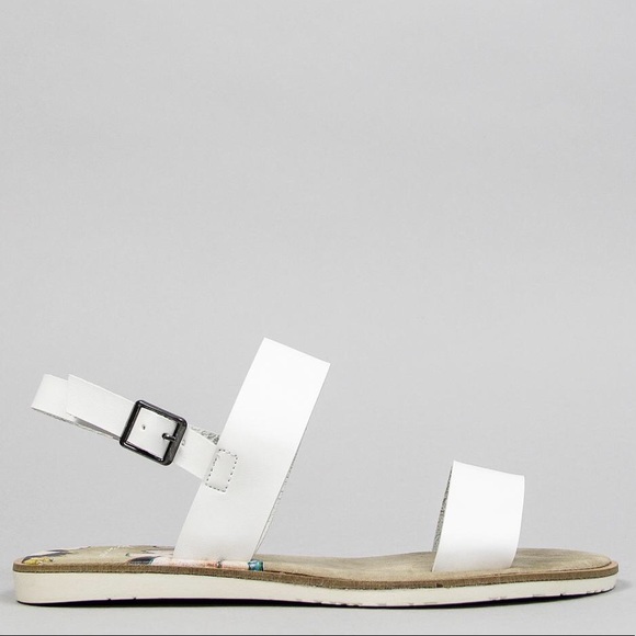White Leather Double Strap Slingback Sandal - Picture 7 of 7
